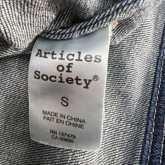 Articles of Society Women's Denim Jacket Size Small Blue Normcore Classiccore - Picture 4 of 10